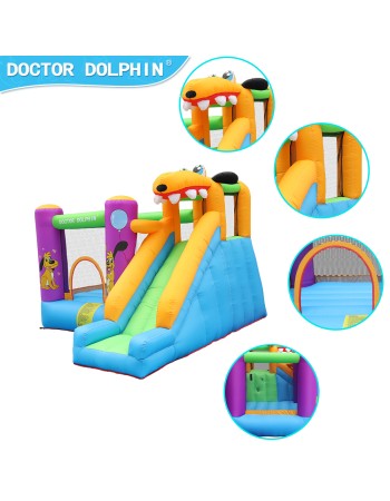 Doctor Dolphin Φουσκωτό Τραμπολίνο Σκυλάκι με τσουλήθρα μπασκέτα αναρρίχηση