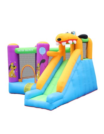 Doctor Dolphin Φουσκωτό Τραμπολίνο Σκυλάκι με τσουλήθρα μπασκέτα αναρρίχηση