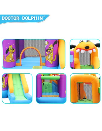 Doctor Dolphin Φουσκωτό Τραμπολίνο Σκυλάκι με τσουλήθρα μπασκέτα αναρρίχηση
