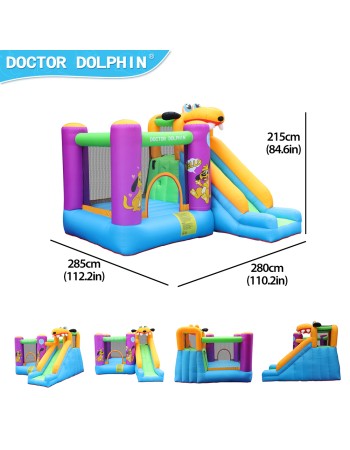 Doctor Dolphin Φουσκωτό Τραμπολίνο Σκυλάκι με τσουλήθρα μπασκέτα αναρρίχηση