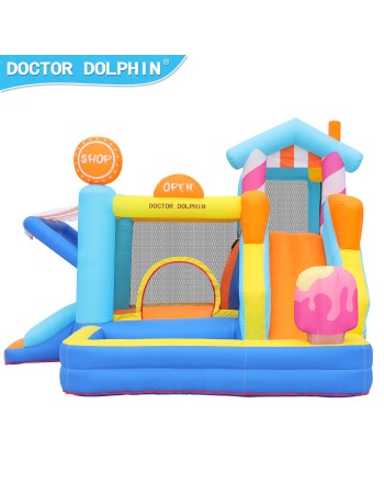 Doctor Dolphin Φουσκωτό Τραμπολίνο με δύο τσουλήθρες αναρρίχηση και μπαλοπισίνα