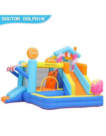 Doctor Dolphin Φουσκωτό Τραμπολίνο με δύο τσουλήθρες αναρρίχηση και μπαλοπισίνα