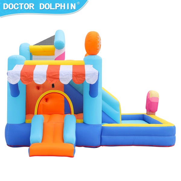 Doctor Dolphin Φουσκωτό Τραμπολίνο με δύο τσουλήθρες αναρρίχηση και μπαλοπισίνα