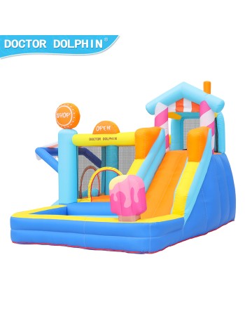 Doctor Dolphin Φουσκωτό Τραμπολίνο με δύο τσουλήθρες αναρρίχηση και μπαλοπισίνα