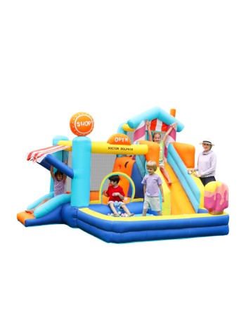 Doctor Dolphin Φουσκωτό Τραμπολίνο με δύο τσουλήθρες αναρρίχηση και μπαλοπισίνα