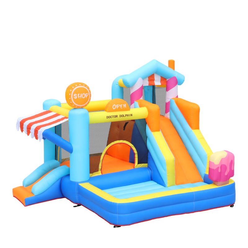 Doctor Dolphin Φουσκωτό Τραμπολίνο με δύο τσουλήθρες αναρρίχηση και μπαλοπισίνα