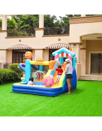 Doctor Dolphin Φουσκωτό Τραμπολίνο με δύο τσουλήθρες αναρρίχηση και μπαλοπισίνα