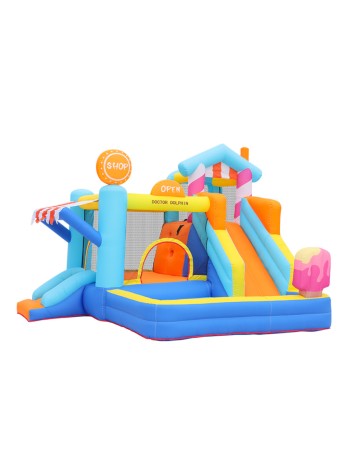 Doctor Dolphin Φουσκωτό Τραμπολίνο με δύο τσουλήθρες αναρρίχηση και μπαλοπισίνα