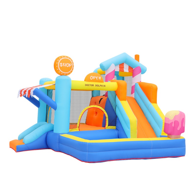 Doctor Dolphin Φουσκωτό Τραμπολίνο με δύο τσουλήθρες αναρρίχηση και μπαλοπισίνα