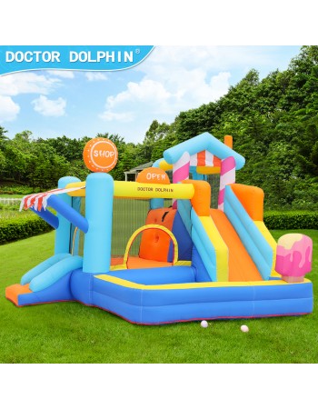 Doctor Dolphin Φουσκωτό Τραμπολίνο με δύο τσουλήθρες αναρρίχηση και μπαλοπισίνα