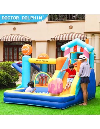 Doctor Dolphin Φουσκωτό Τραμπολίνο με δύο τσουλήθρες αναρρίχηση και μπαλοπισίνα