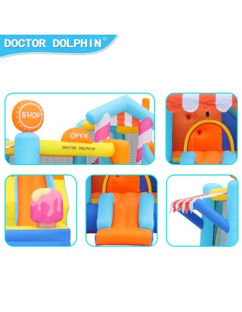 Doctor Dolphin Φουσκωτό Τραμπολίνο με δύο τσουλήθρες αναρρίχηση και μπαλοπισίνα