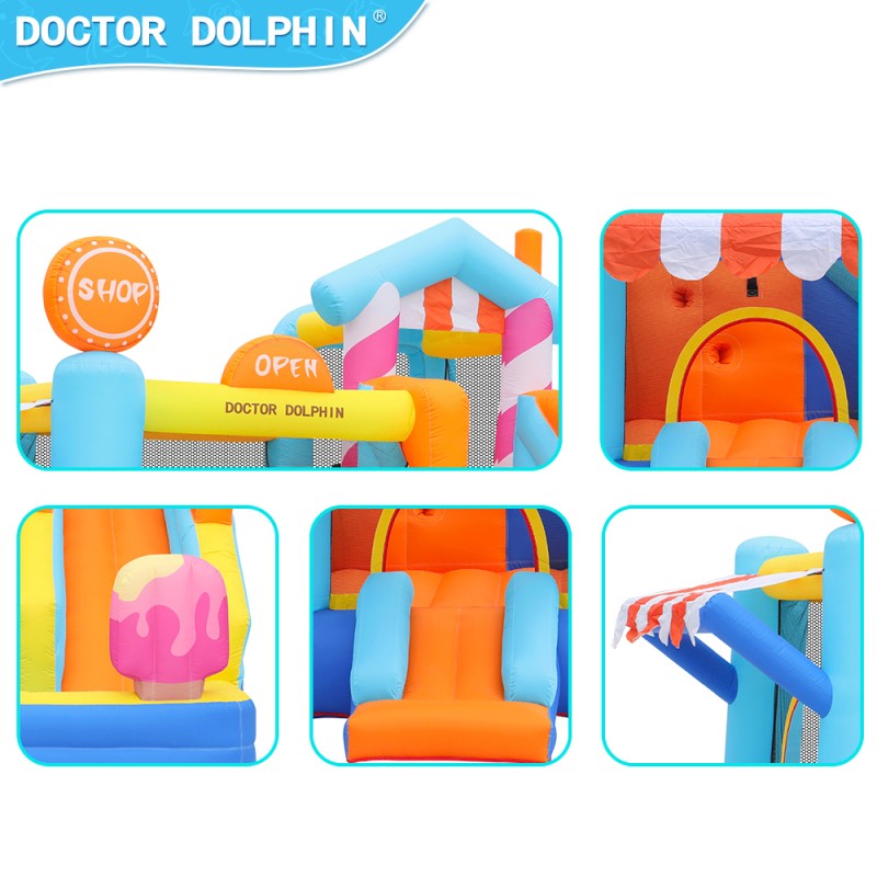 Doctor Dolphin Φουσκωτό Τραμπολίνο με δύο τσουλήθρες αναρρίχηση και μπαλοπισίνα