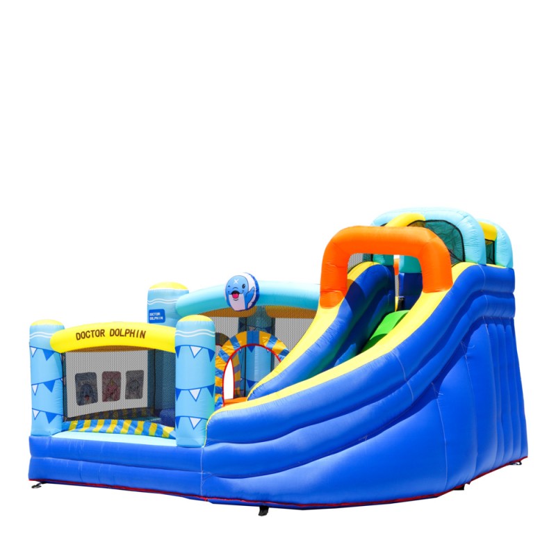 Doctor Dolphin Φουσκωτό Τραμπολίνο με τσουλήθρα και αναρρίχηση