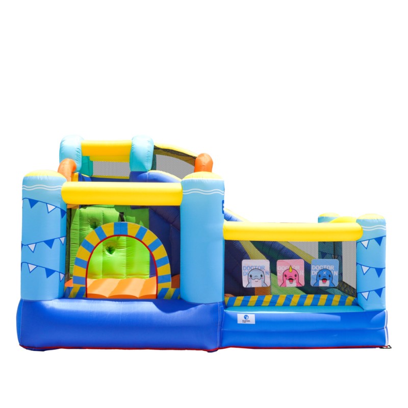 Doctor Dolphin Φουσκωτό Τραμπολίνο με τσουλήθρα και αναρρίχηση