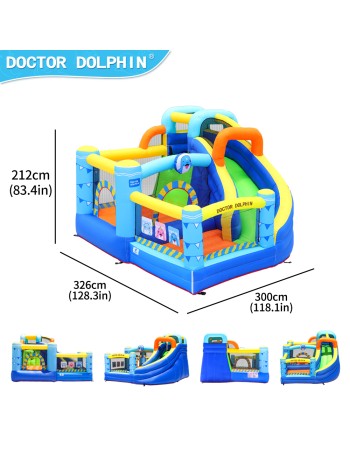 Doctor Dolphin Φουσκωτό Τραμπολίνο με τσουλήθρα και αναρρίχηση
