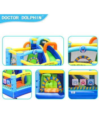 Doctor Dolphin Φουσκωτό Τραμπολίνο με τσουλήθρα και αναρρίχηση