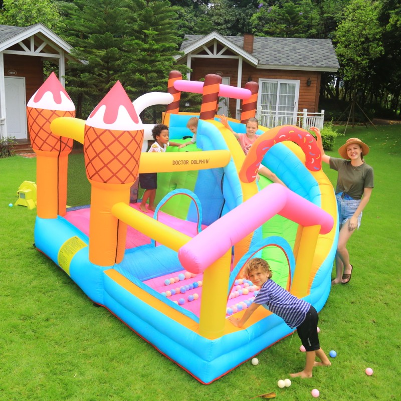 Doctor Dolphin Φουσκωτό Τραμπολίνο Ice Cream με τσουλήθρα αναρρίχηση και μπαλοπισίνα
