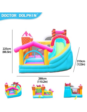 Doctor Dolphin Φουσκωτό Τραμπολίνο Ice Cream με τσουλήθρα αναρρίχηση και μπαλοπισίνα
