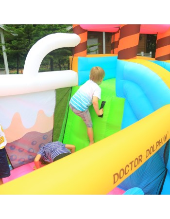 Doctor Dolphin Φουσκωτό Τραμπολίνο Ice Cream με τσουλήθρα αναρρίχηση και μπαλοπισίνα