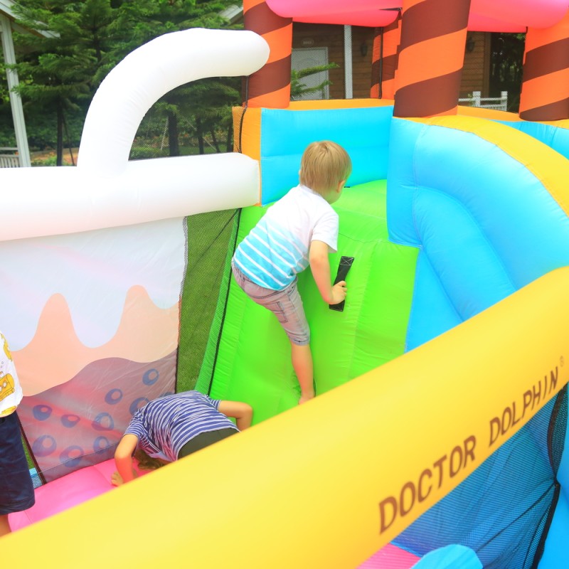 Doctor Dolphin Φουσκωτό Τραμπολίνο Ice Cream με τσουλήθρα αναρρίχηση και μπαλοπισίνα