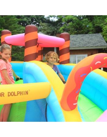 Doctor Dolphin Φουσκωτό Τραμπολίνο Ice Cream με τσουλήθρα αναρρίχηση και μπαλοπισίνα