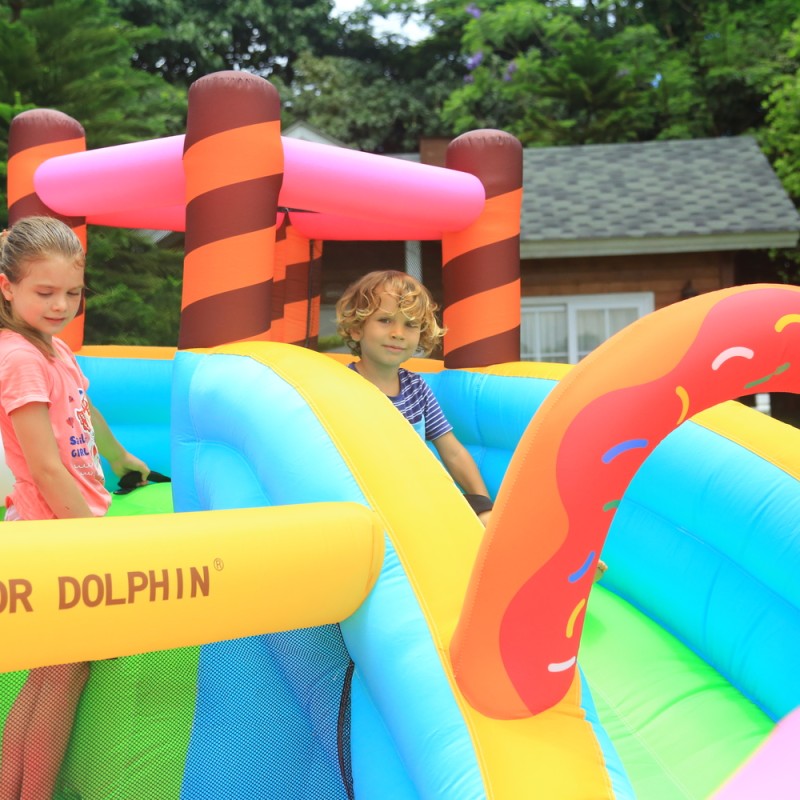 Doctor Dolphin Φουσκωτό Τραμπολίνο Ice Cream με τσουλήθρα αναρρίχηση και μπαλοπισίνα