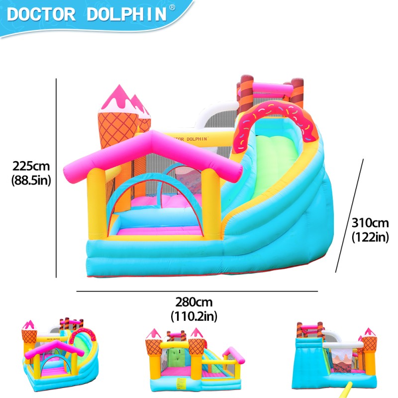 Doctor Dolphin Φουσκωτό Τραμπολίνο Ice Cream με τσουλήθρα αναρρίχηση και μπαλοπισίνα