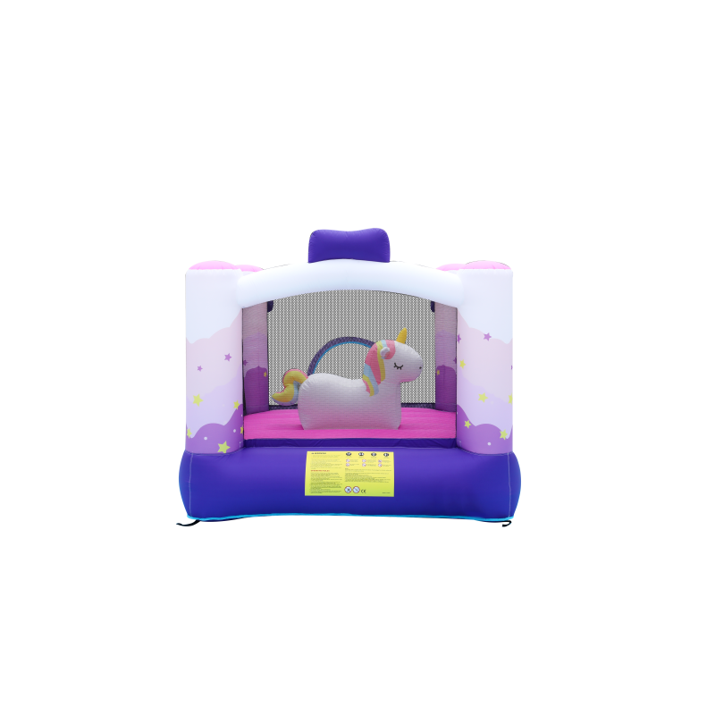 Doctor Dolphin Φουσκωτό Τραμπολίνο Μονόκερος με τσουλήθρα αλογάκι και μπασκέτα