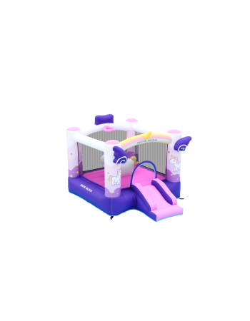 Doctor Dolphin Φουσκωτό Τραμπολίνο Μονόκερος με τσουλήθρα αλογάκι και μπασκέτα