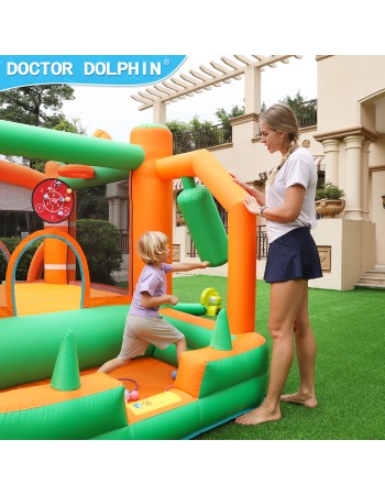 InflateFly Φουσκωτό Τραμπολίνο με τσουλήθρα σάκο του μποξ κρίκους και μπαλοπισίνα