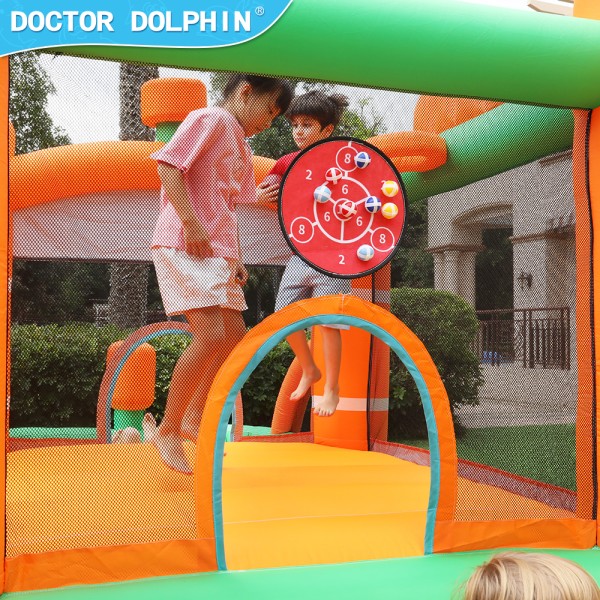 InflateFly Φουσκωτό Τραμπολίνο με τσουλήθρα σάκο του μποξ κρίκους και μπαλοπισίνα