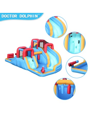 Doctor Dolphin Φουσκωτό Τραμπολίνο με δύο τσουλήθρες αναρρίχηση και νεροπίστολα