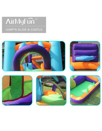 AirMyFun Φουσκωτό Τραμπολίνο με δύο τσουλήθρες αναρρίχηση και μπαλοπίσινα