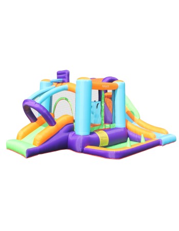 AirMyFun Φουσκωτό Τραμπολίνο με δύο τσουλήθρες αναρρίχηση και μπαλοπίσινα