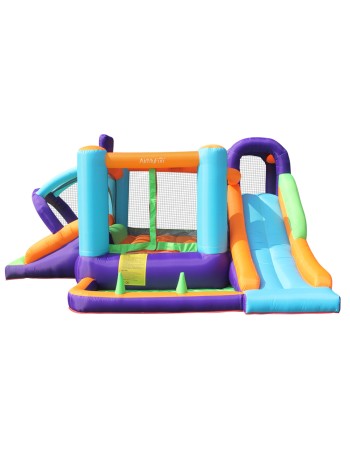 AirMyFun Φουσκωτό Τραμπολίνο με δύο τσουλήθρες αναρρίχηση και μπαλοπίσινα