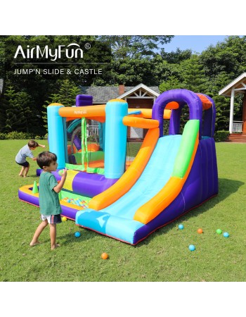 AirMyFun Φουσκωτό Τραμπολίνο με δύο τσουλήθρες αναρρίχηση και μπαλοπίσινα