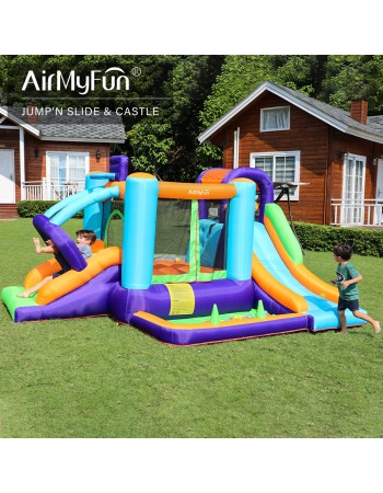 AirMyFun Φουσκωτό Τραμπολίνο με δύο τσουλήθρες αναρρίχηση και μπαλοπίσινα