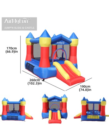AirMyFun Φουσκωτό Τραμπολίνο κάστρο με τσουλήθρα