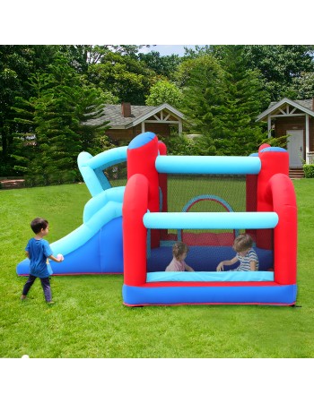 AirMyFun Φουσκωτό Τραμπολίνο με τσουλήθρα μπασκέτα στόχο και σάκο του μποξ