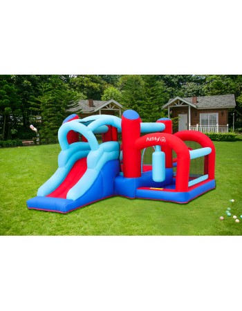 AirMyFun Φουσκωτό Τραμπολίνο με τσουλήθρα μπασκέτα στόχο και σάκο του μποξ