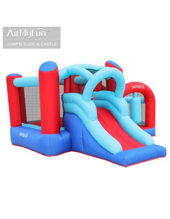 AirMyFun Φουσκωτό Τραμπολίνο με τσουλήθρα μπασκέτα στόχο και σάκο του μποξ