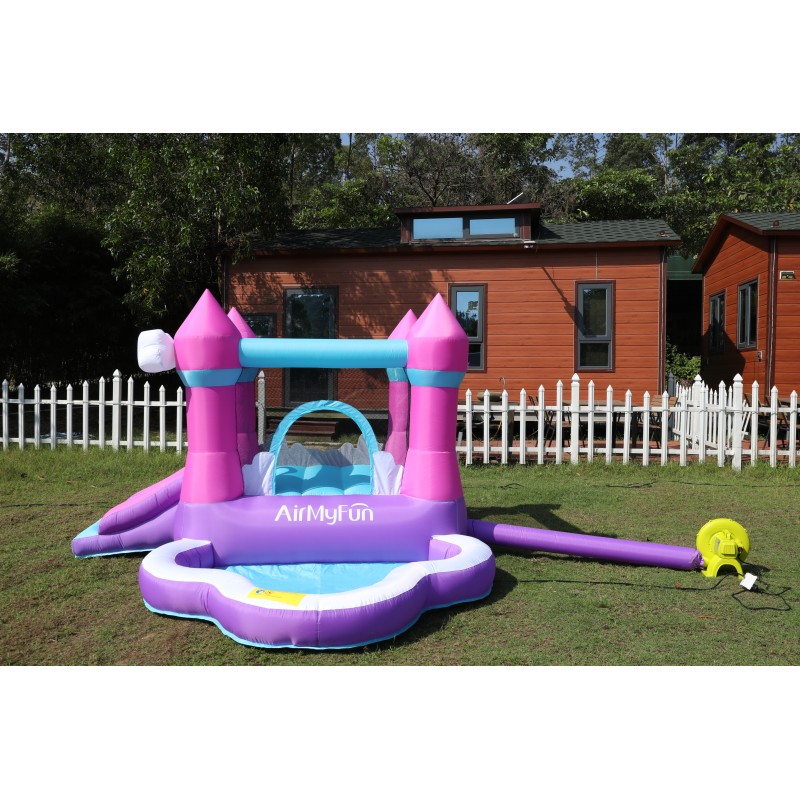 AirMyFun Φουσκωτό Τραμπολίνο Κάστρο με τσουλήθρα και μπαλοπισίνα