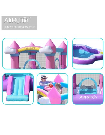 AirMyFun Φουσκωτό Τραμπολίνο Κάστρο με τσουλήθρα και μπαλοπισίνα