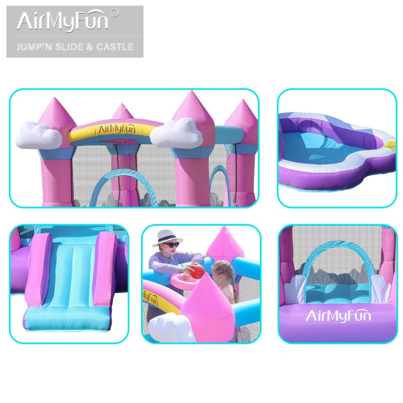 AirMyFun Φουσκωτό Τραμπολίνο Κάστρο με τσουλήθρα και μπαλοπισίνα