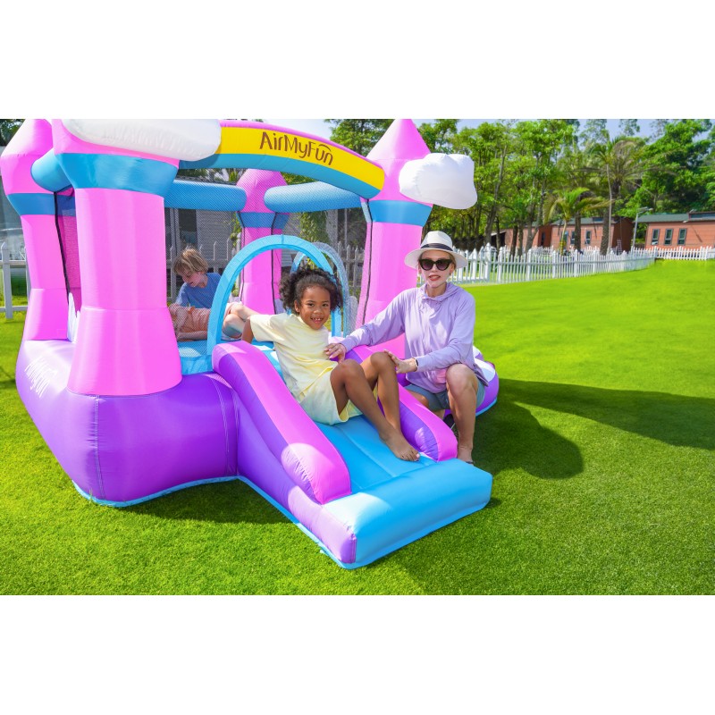 AirMyFun Φουσκωτό Τραμπολίνο Κάστρο με τσουλήθρα και μπαλοπισίνα