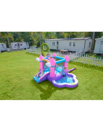 AirMyFun Φουσκωτό Τραμπολίνο Κάστρο με τσουλήθρα και μπαλοπισίνα