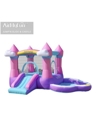 AirMyFun Φουσκωτό Τραμπολίνο Κάστρο με τσουλήθρα και μπαλοπισίνα