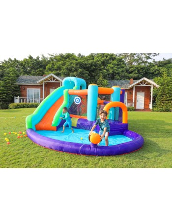 AirMyFun Φουσκωτό Τραμπολίνο με νεροτσουλήθρα αναρρ΄΄ιχηση πισίνα και νεροπίστολο