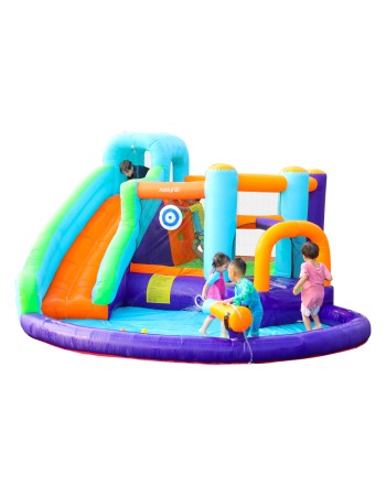 AirMyFun Φουσκωτό Τραμπολίνο με νεροτσουλήθρα αναρρ΄΄ιχηση πισίνα και νεροπίστολο